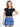 Model is wearing a black ribbed nikibiki tee.