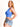 Model is wearing a royal blue high neck crop tank.