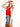 Model is wearing a red high neck crop tank.